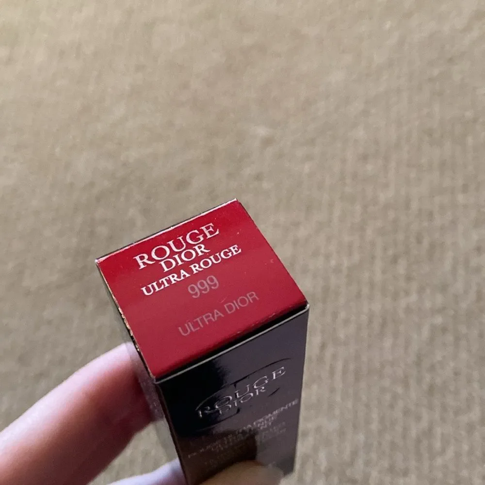 Dior Rouge Ultra Dior 999 Lipstick Luxe Bright Red Like New with Box Swatched